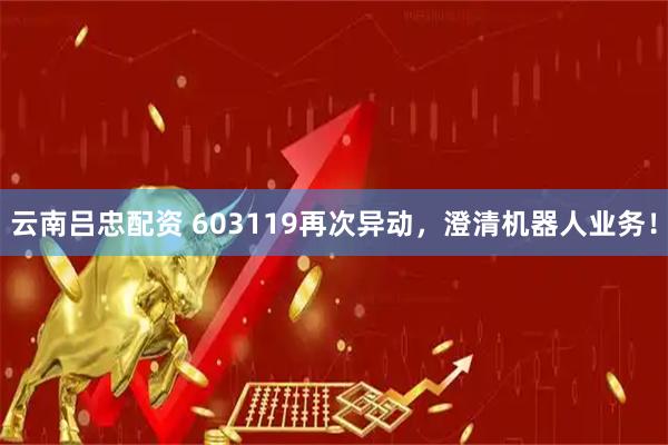 云南吕忠配资 603119再次异动，澄清机器人业务！